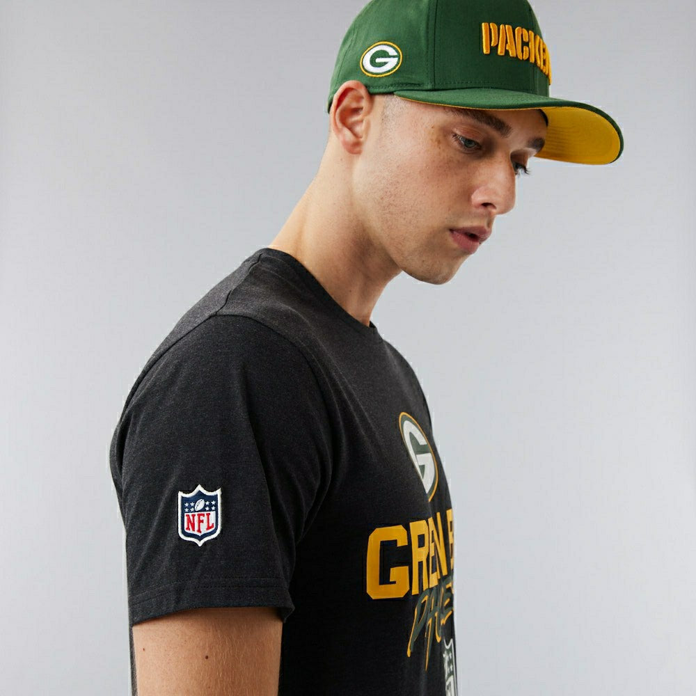 Green Bay Packers Script New Era NFL T-Shirt Black - Taass for sale