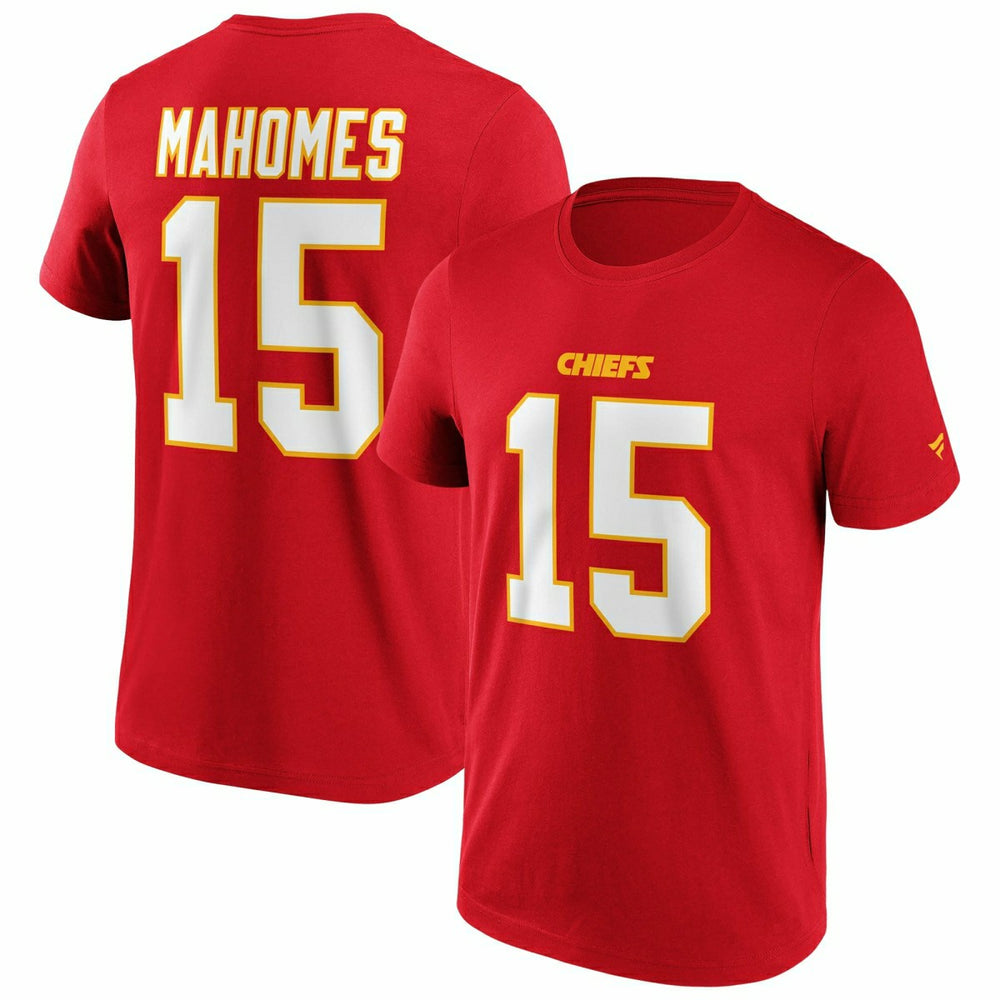 Patrick Mahomes #15 Kansas City Chiefs Iconic Player NFL T-Shirt Red - Taass for sale