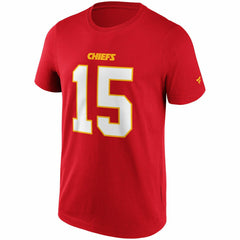Patrick Mahomes #15 Kansas City Chiefs Iconic Player NFL T-Shirt Red - Taass for sale