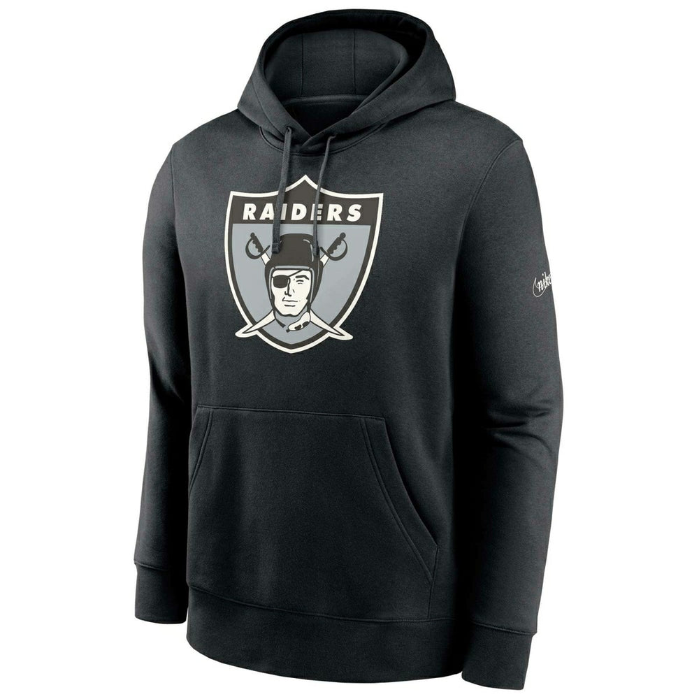 Las Vegas Raiders Rewind Logo Nike Club NFL Hoodie Black - Taass on sale