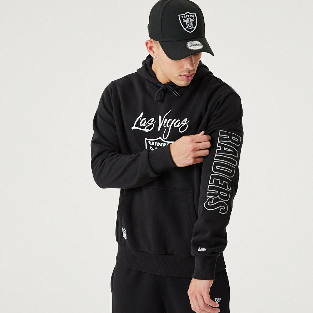Las Vegas Raiders Script New Era NFL Hoodie Black - Taass US