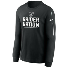 Las Vegas Raiders Team Slogan Nike Long Sleeve Shirt Black - Taass Online