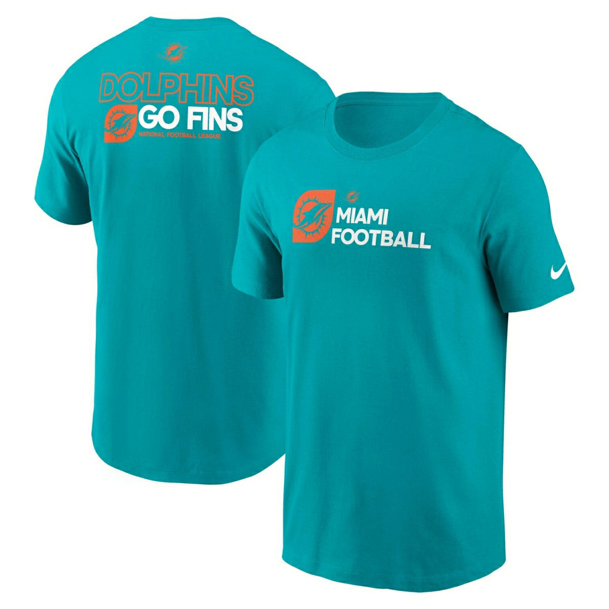 Miami Dolphins Team Slogan Nike Essential NFL T-Shirt Aqua - Taass Online