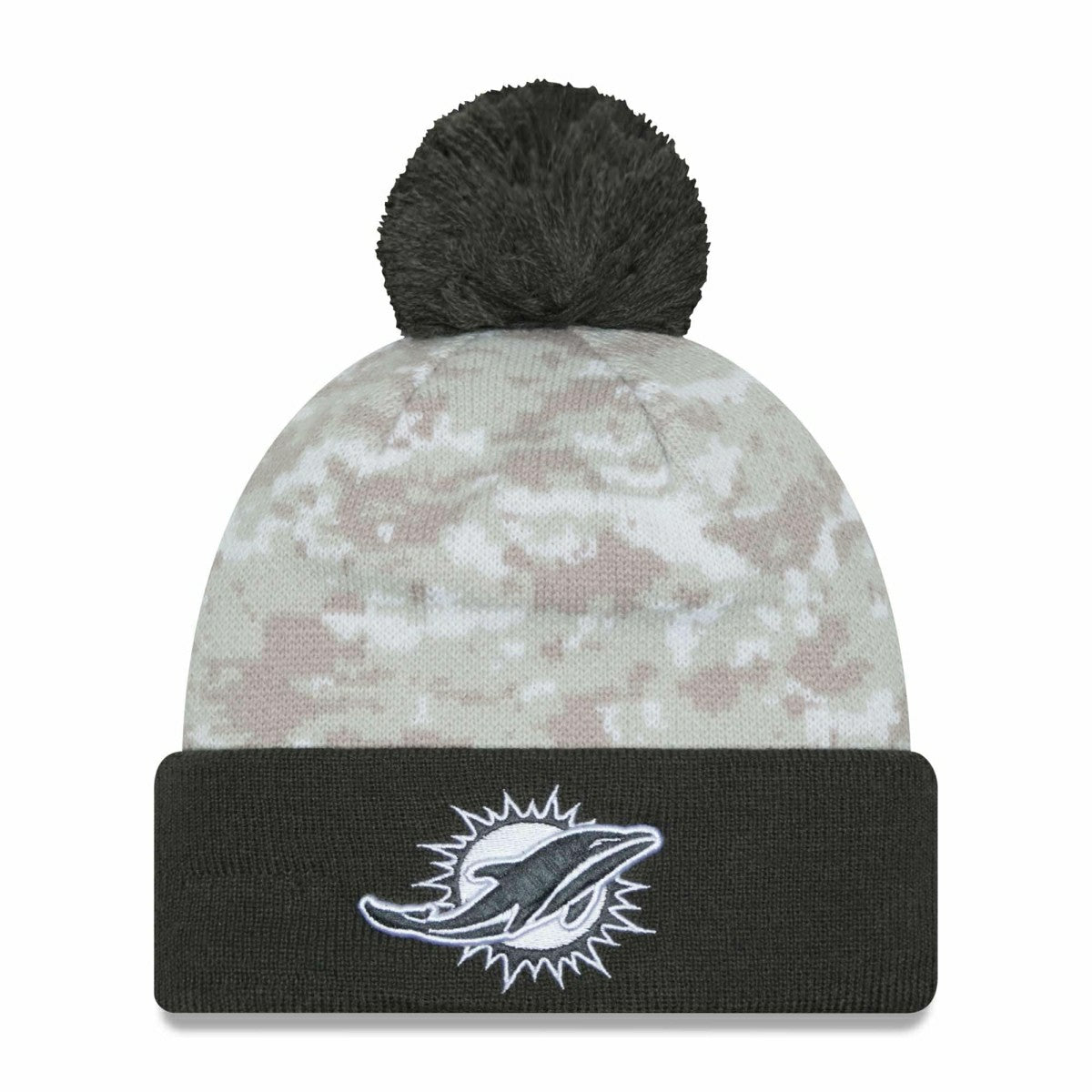 Miami Dolphins 2024 NFL Salute to Service New Era Sport Pom Knit - Taass on sale