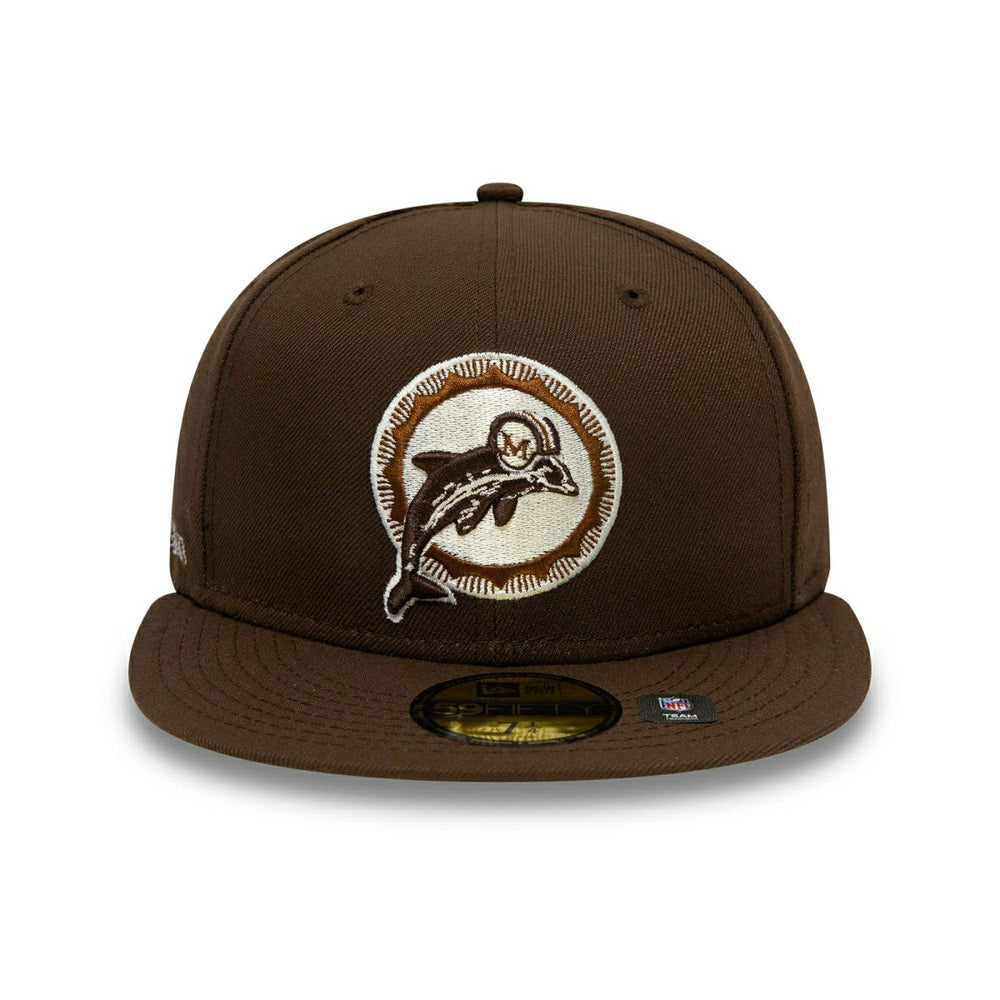 Miami Dolphins Walnut Super Bowl VII New Era 59FIFTY Fitted NFL Cap - Taass US