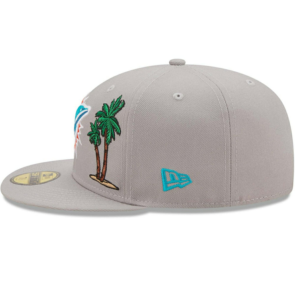 Miami Dolphins Tropical New Era 59FIFTY Fitted NFL Cap - Taass sale