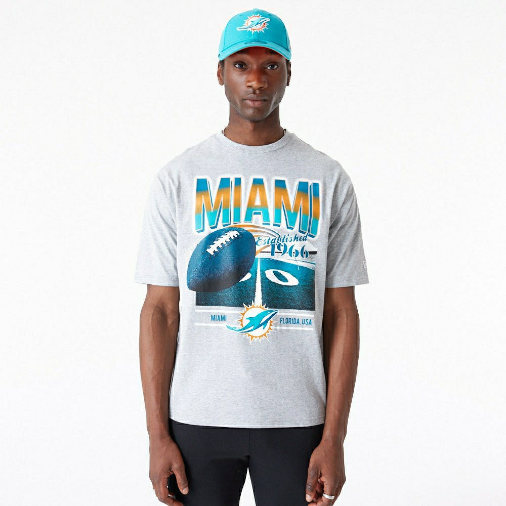 Miami Dolphins Field Graphic New Era Oversized NFL T-Shirt - Taass outlet