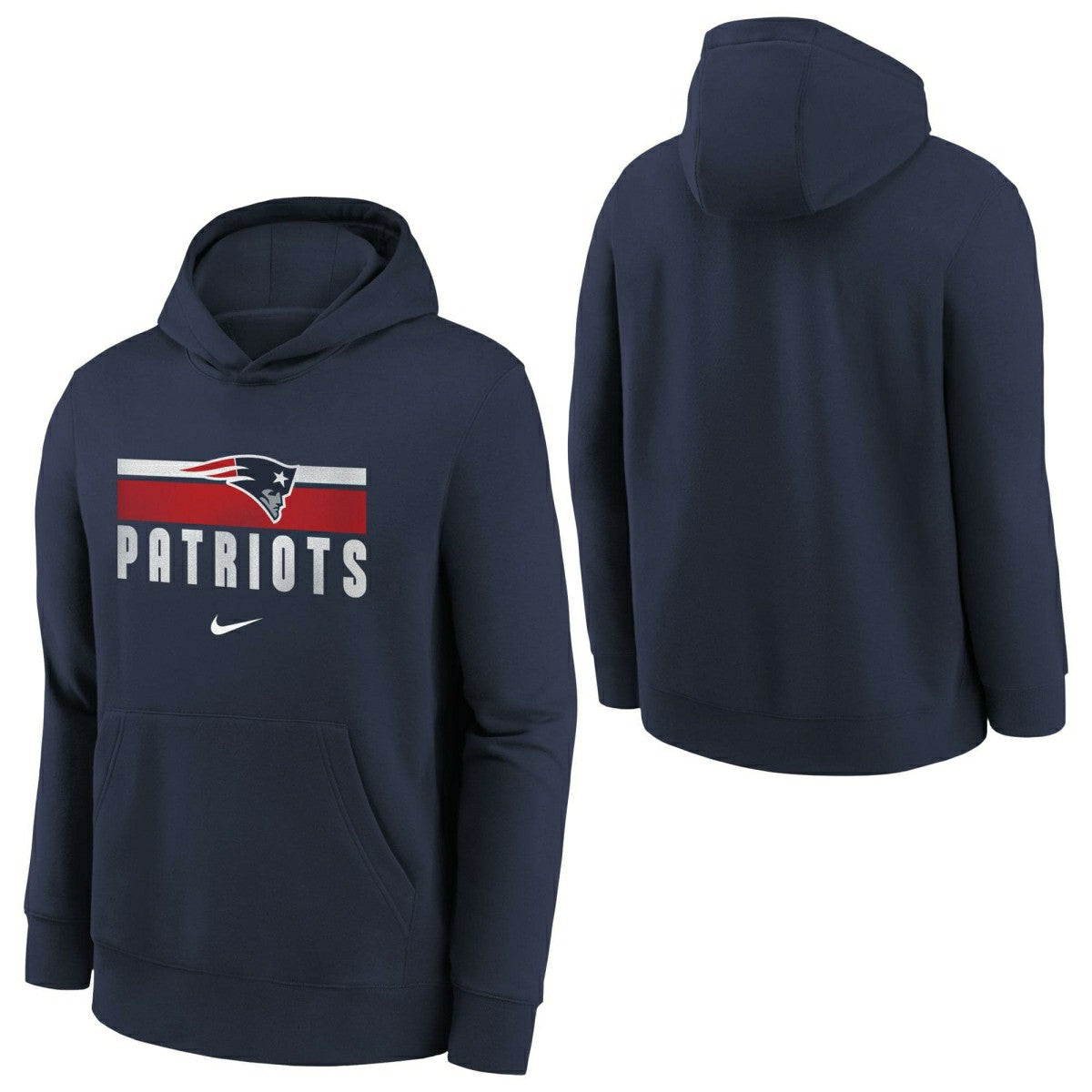 New England Patriots NFL Team Stripes Nike Club Hoodie (YOUTH) - Taass US