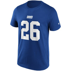 Saquon Barkley #26 New York Giants Iconic Player NFL T-Shirt Blue - Taass outlet