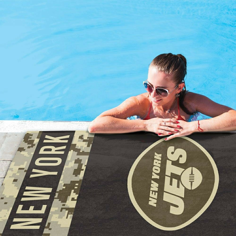New York Jets Camo Spectra NFL Beach Towel - Taass discount