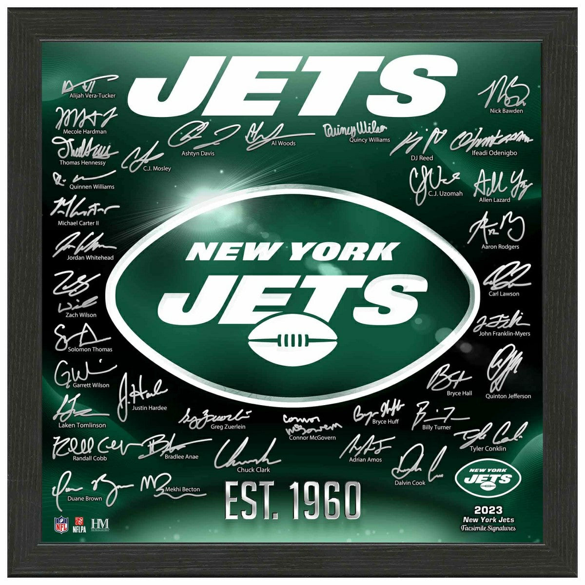 New York Jets 2023/24 Signature Team Logo Framed NFL Photo - Taass sale
