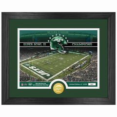 New York Jets Team Stadium Bronze Coin Framed NFL Photo - Taass Online