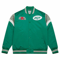 New York Jets Mitchell & Ness Heavyweight Satin NFL Jacket - Taass on sale