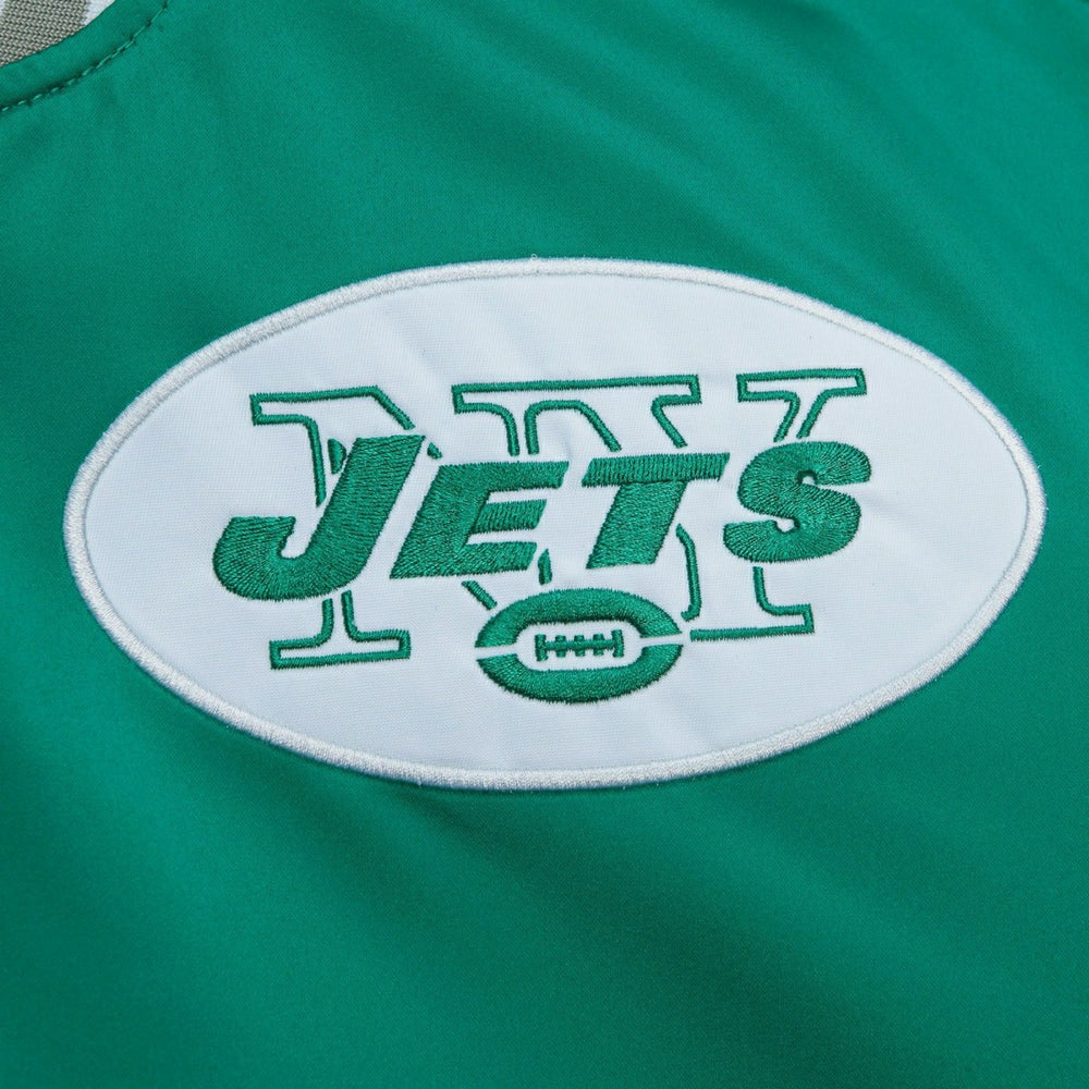 New York Jets Mitchell & Ness Heavyweight Satin NFL Jacket - Taass on sale