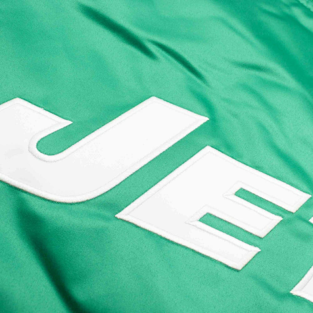 New York Jets Mitchell & Ness Heavyweight Satin NFL Jacket - Taass on sale