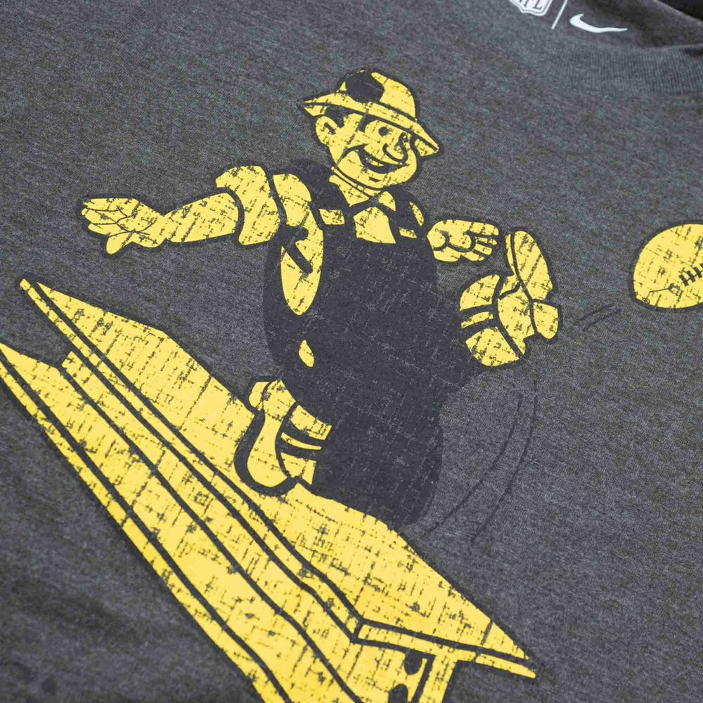 Pittsburgh Steelers Distressed Historic Nike Tri-Blend NFL T-Shirt Gray - Taass Online