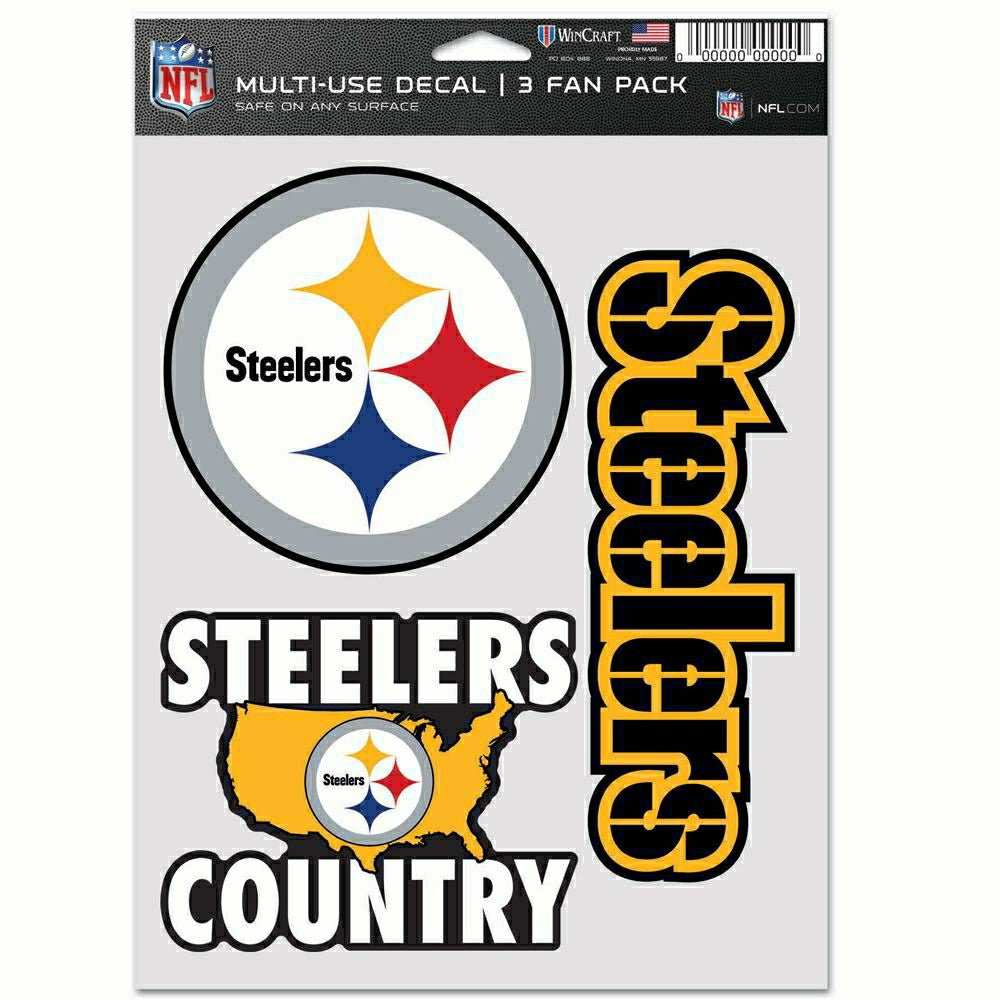 Pittsburgh Steelers Multi-Use NFL Decals Set (3 Pcs.) - Taass on sale