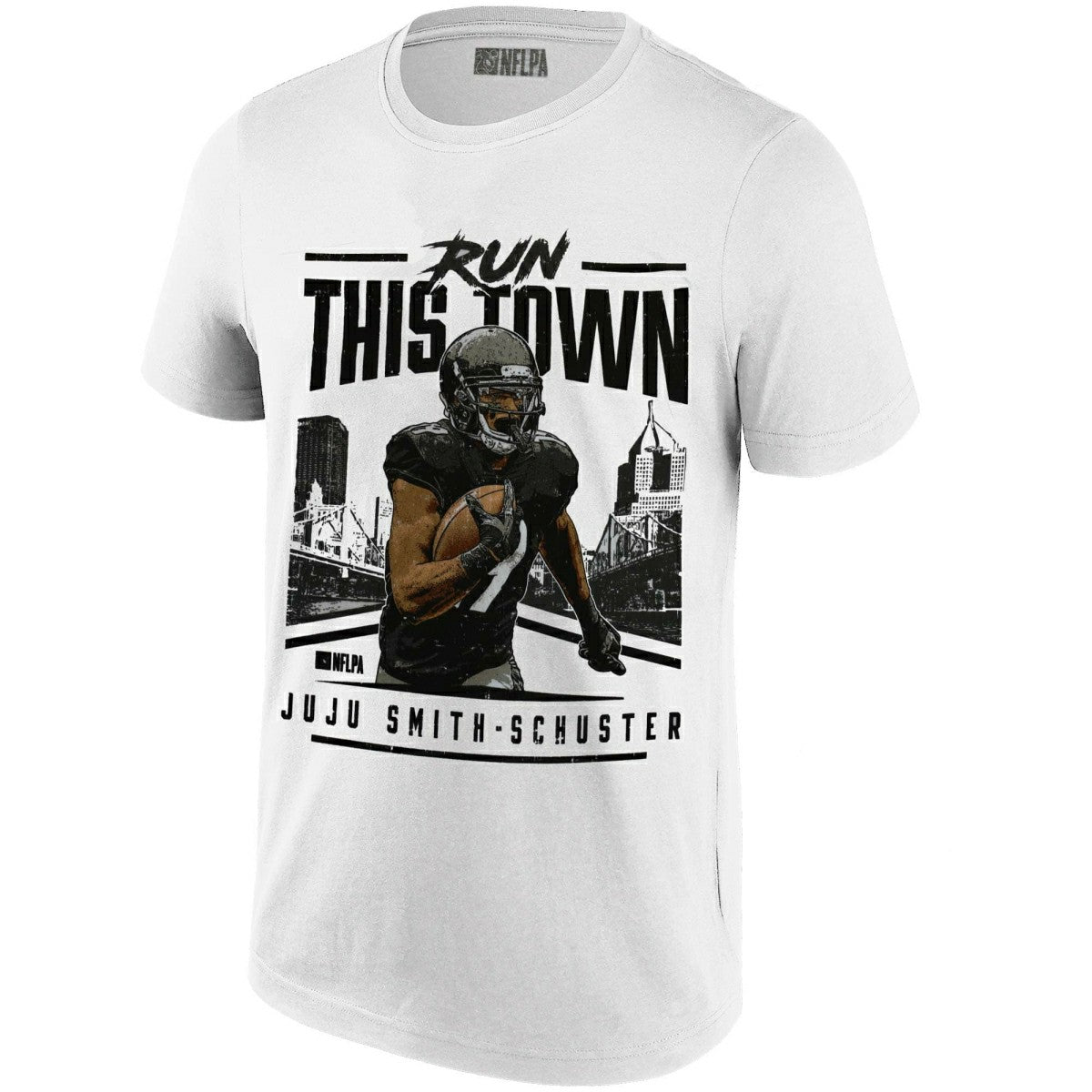 JuJu Smith-Schuster Pittsburgh Run This Town NFLPA T-Shirt White - Taass on sale