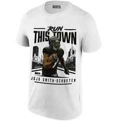JuJu Smith-Schuster Pittsburgh Run This Town NFLPA T-Shirt White - Taass on sale