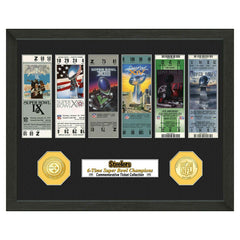 Pittsburgh Steelers Super Bowl Tickets Bronze Coins Framed NFL Photo - Taass sale