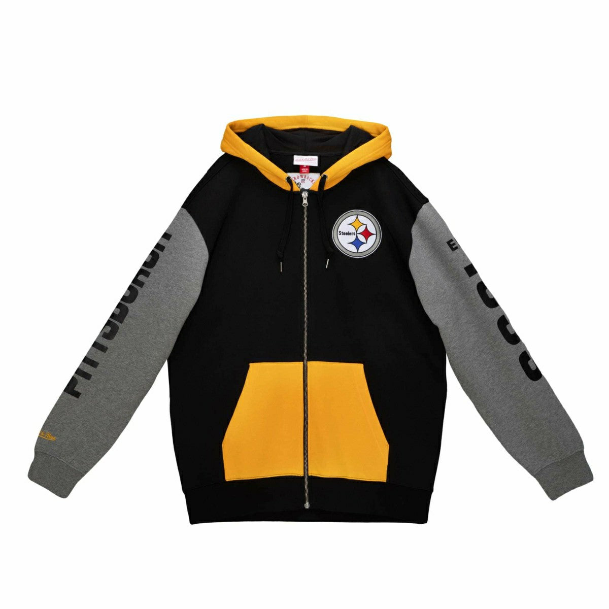 Pittsburgh Steelers Mitchell & Ness NFL Full Zip Fleece Hoodie - Taass Online
