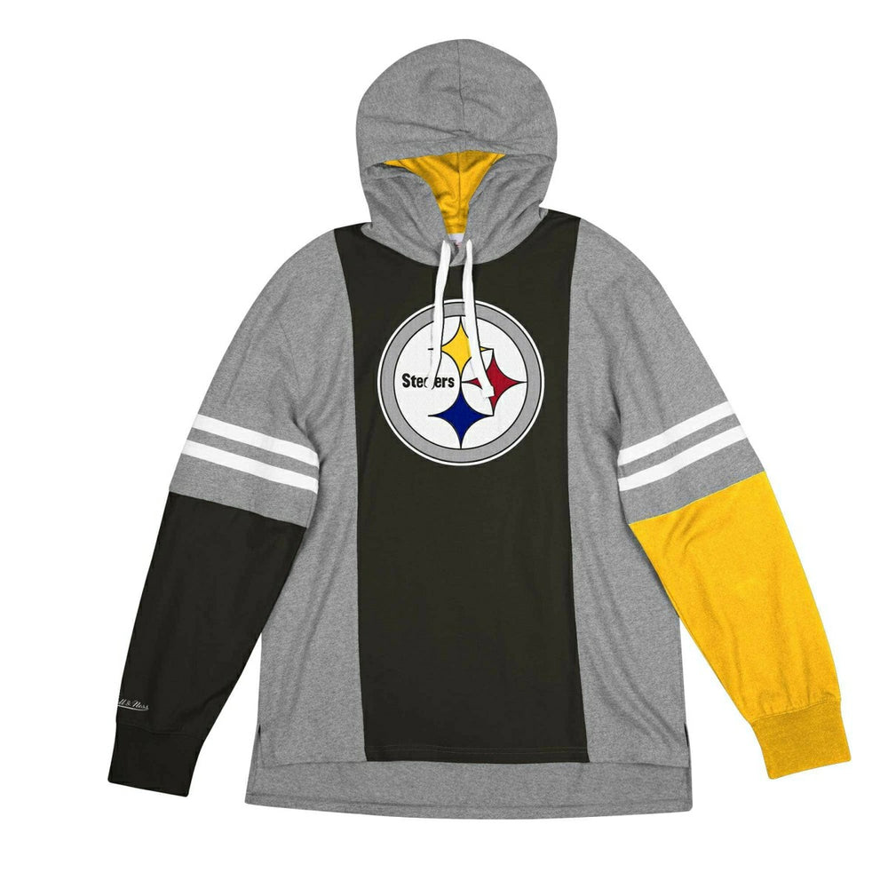 Pittsburgh Steelers Color Blocked Mitchell & Ness Lightweight NFL Hoodie - Taass discount