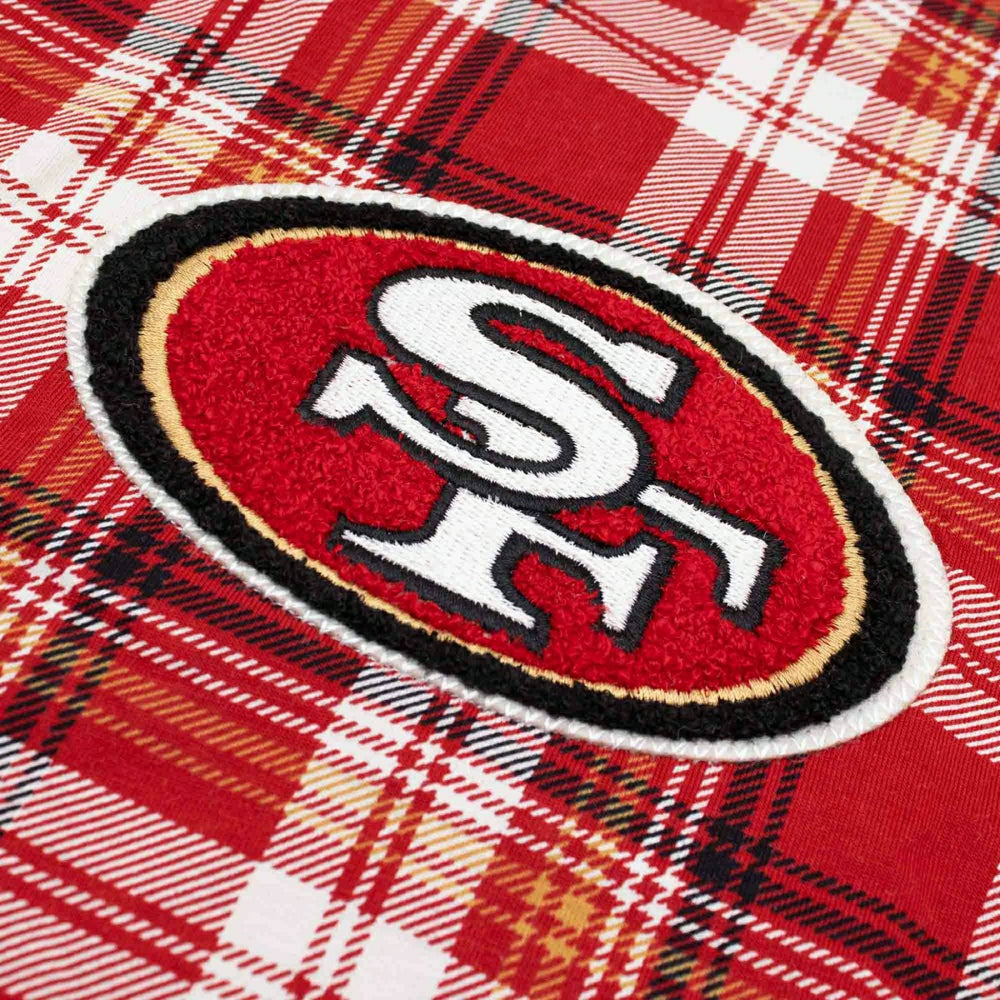 San Francisco 49ers Plaid 2024 New Era 3rd Down NFL T-Shirt Red - Taass Online
