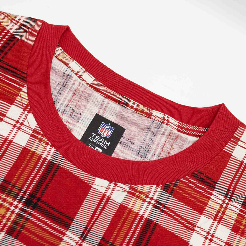 San Francisco 49ers Plaid 2024 New Era 3rd Down NFL T-Shirt Red - Taass Online