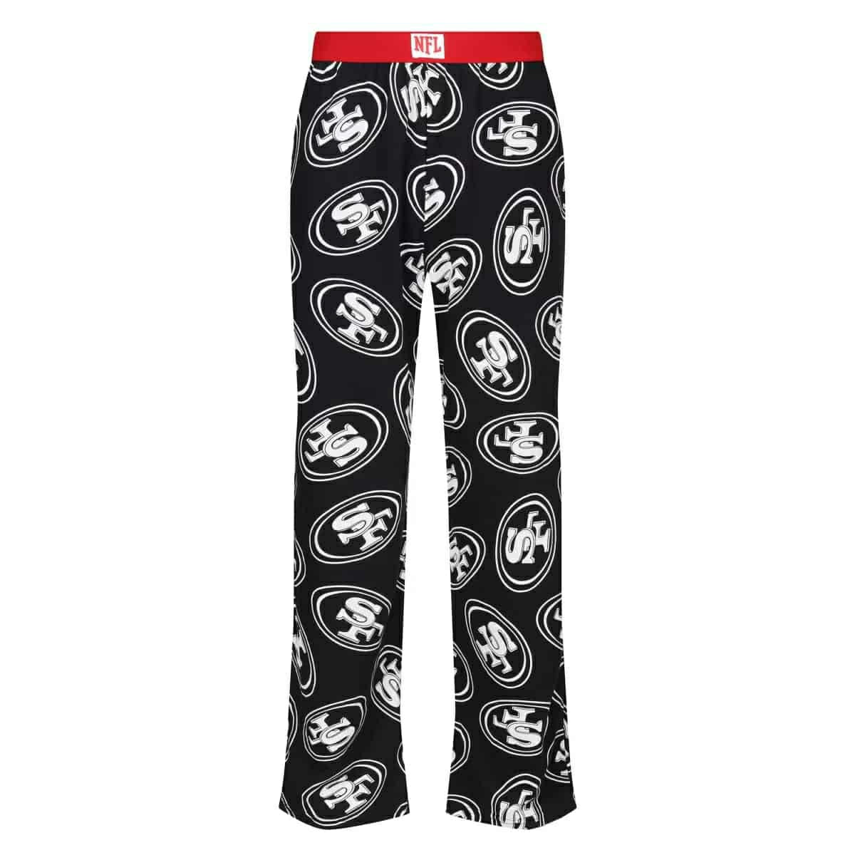 San Francisco 49ers Outline Recovered NFL Lounge Pants Black - Taass outlet