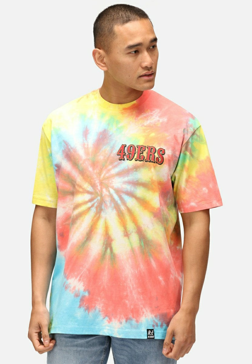San Francisco 49ers Rainbow Tie-Dye Recovered Relaxed NFL T-Shirt - Taass discount