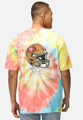 San Francisco 49ers Rainbow Tie-Dye Recovered Relaxed NFL T-Shirt - Taass discount