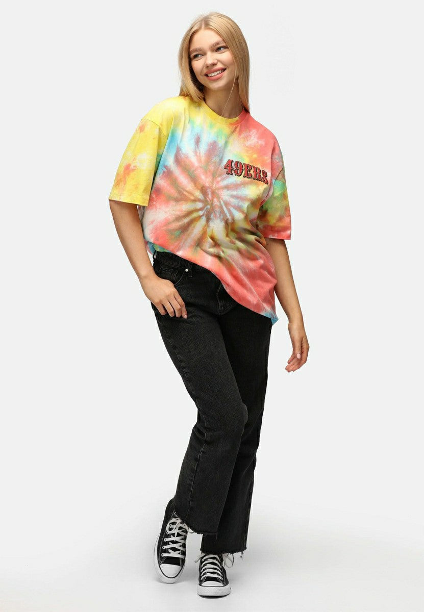 San Francisco 49ers Rainbow Tie-Dye Recovered Relaxed NFL T-Shirt - Taass discount
