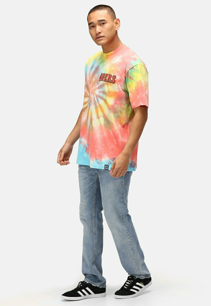 San Francisco 49ers Rainbow Tie-Dye Recovered Relaxed NFL T-Shirt - Taass discount