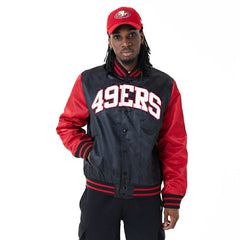 San Francisco 49ers Satin New Era NFL Bomber Jacket - Taass on sale