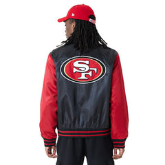 San Francisco 49ers Satin New Era NFL Bomber Jacket - Taass on sale