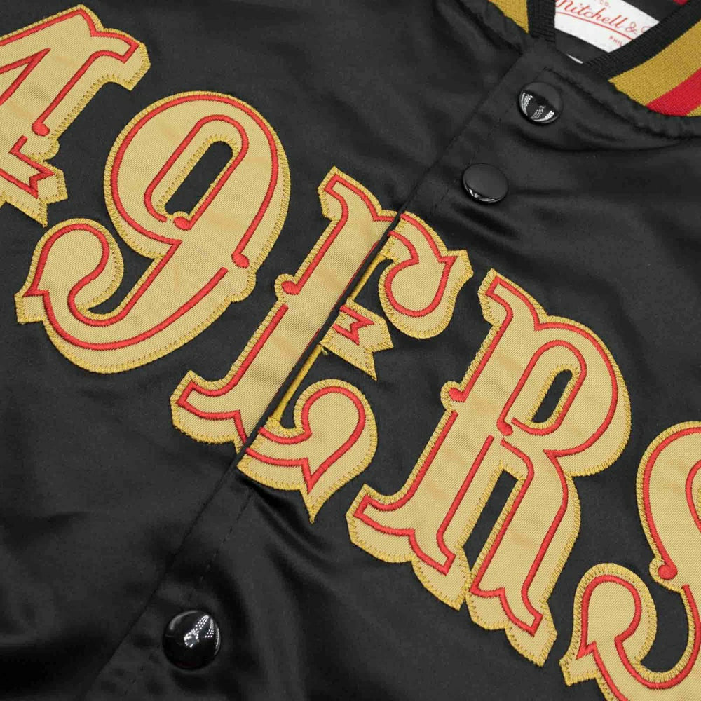 San Francisco 49ers Mitchell & Ness Lightweight Satin NFL Jacket Black - Taass Online