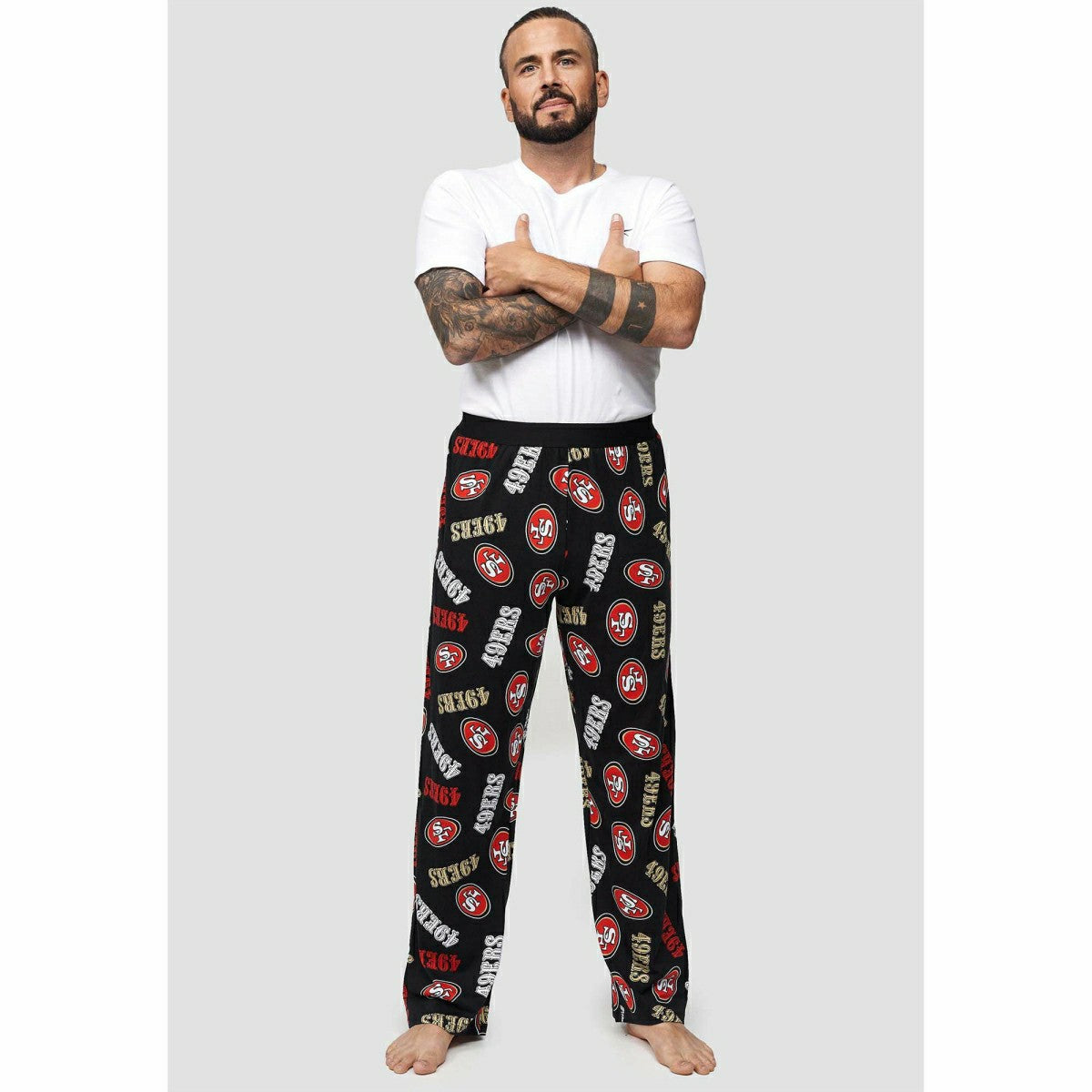 San Francisco 49ers Recovered NFL Lounge Pants Black - Taass outlet