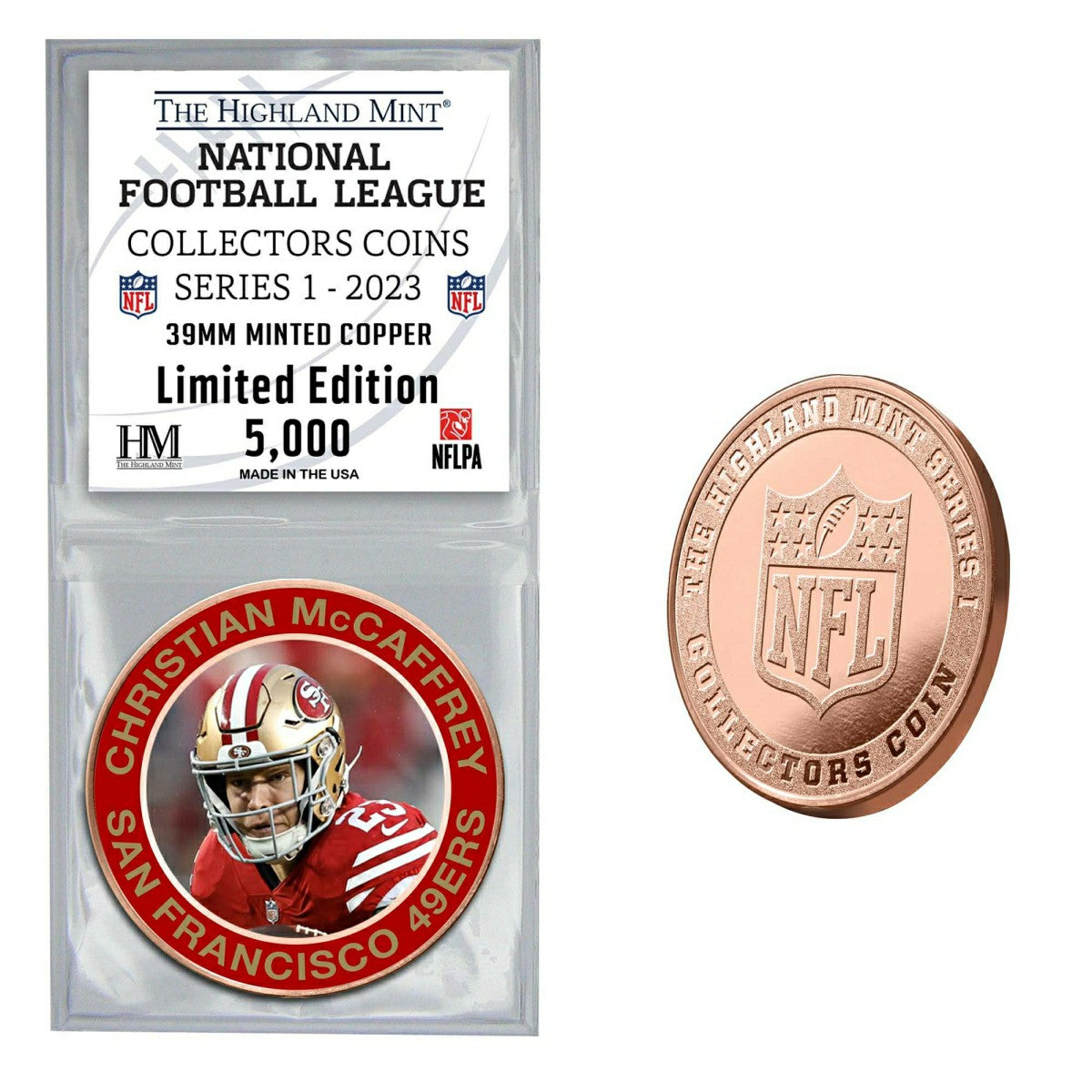 NFL Collectors Coins Series 1 Christian McCaffrey San Francisco 49ers Commemorative Coin - Taass discount