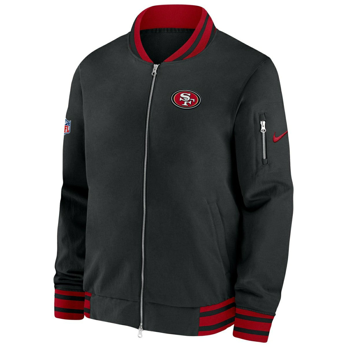 San Francisco 49ers NFL Sideline Nike Coach Bomber Jacket - Taass discount