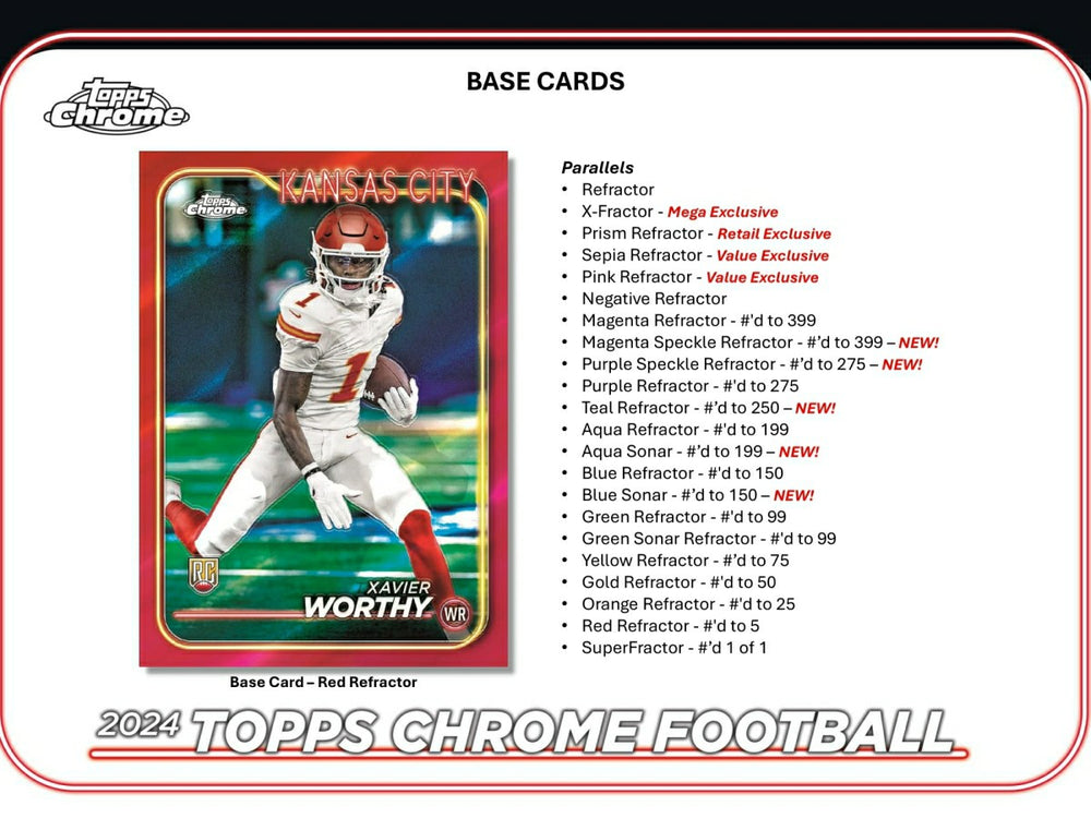 2024 Topps Chrome Football Mega Box - Taass sale