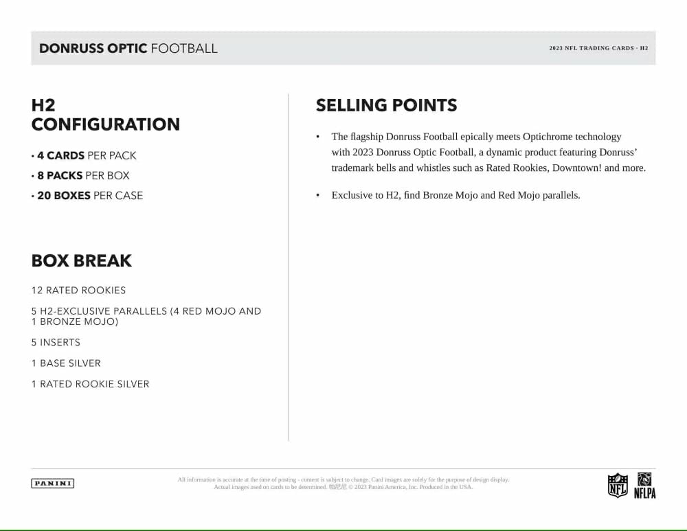 2023 Panini Donruss Optic NFL Football H2 Box - Taass US