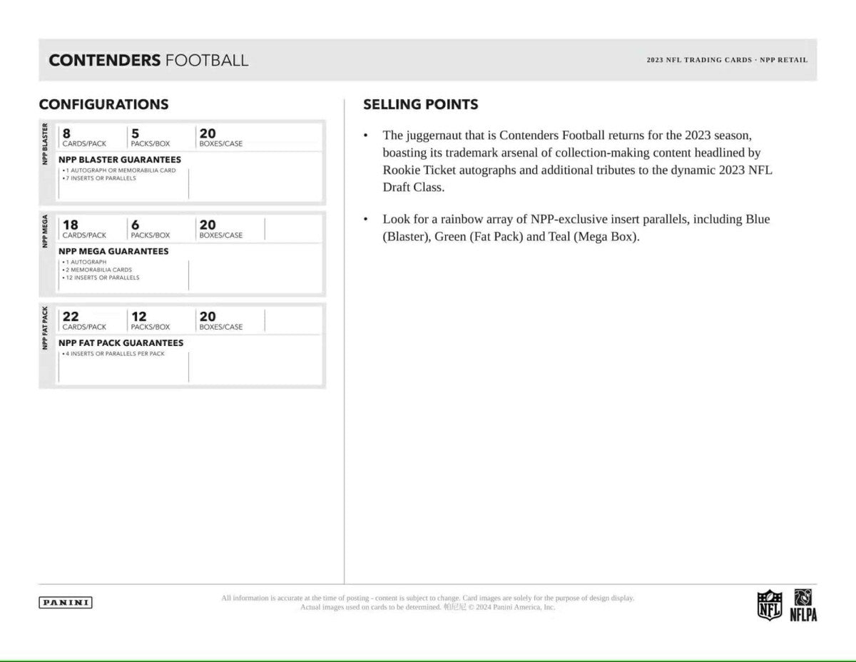 2023 Panini Contenders Football NFL Blaster Box - Taass outlet