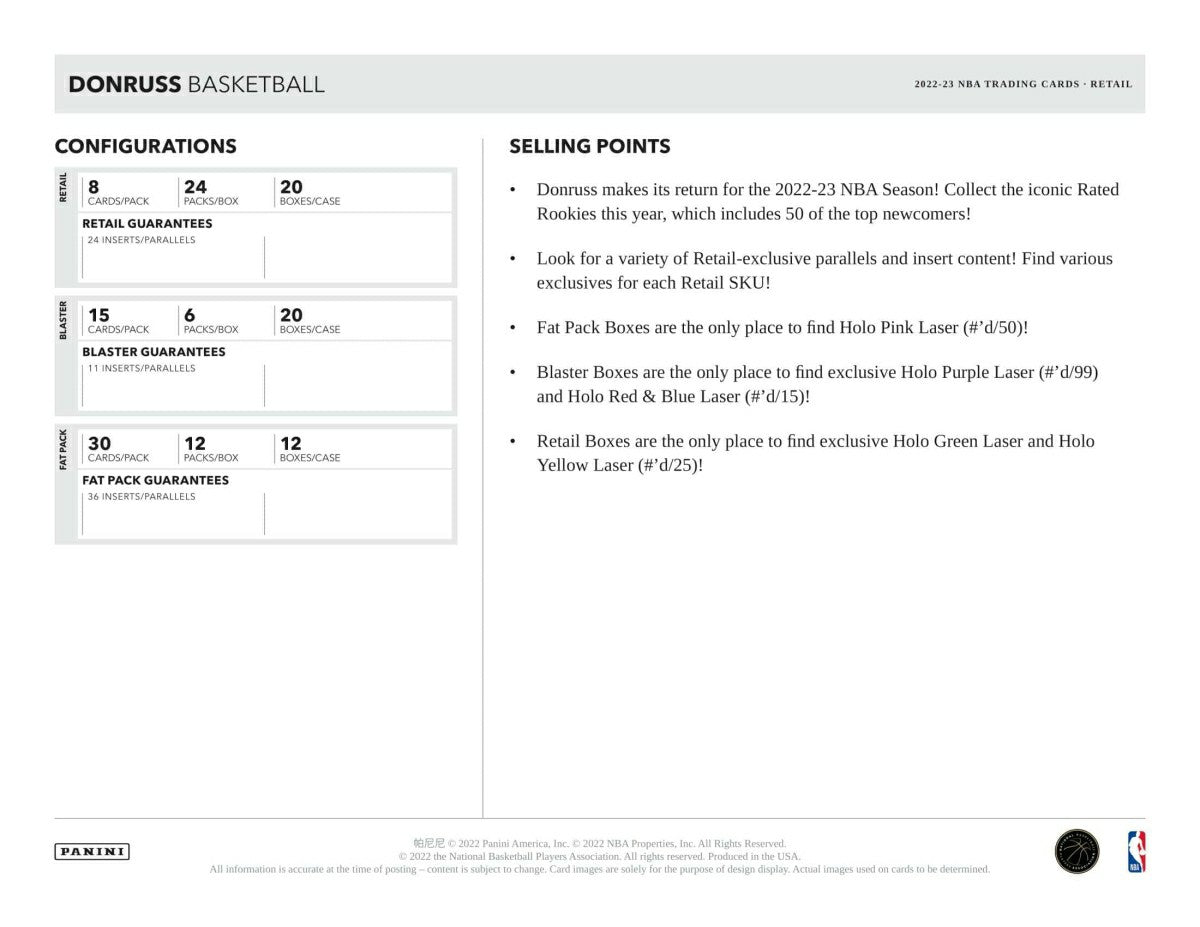 2022/23 Panini Donruss Basketball NBA Blaster Box - Taass Online
