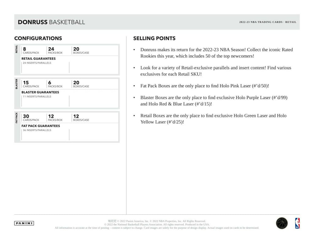 2022/23 Panini Donruss Basketball NBA Blaster Box - Taass Online