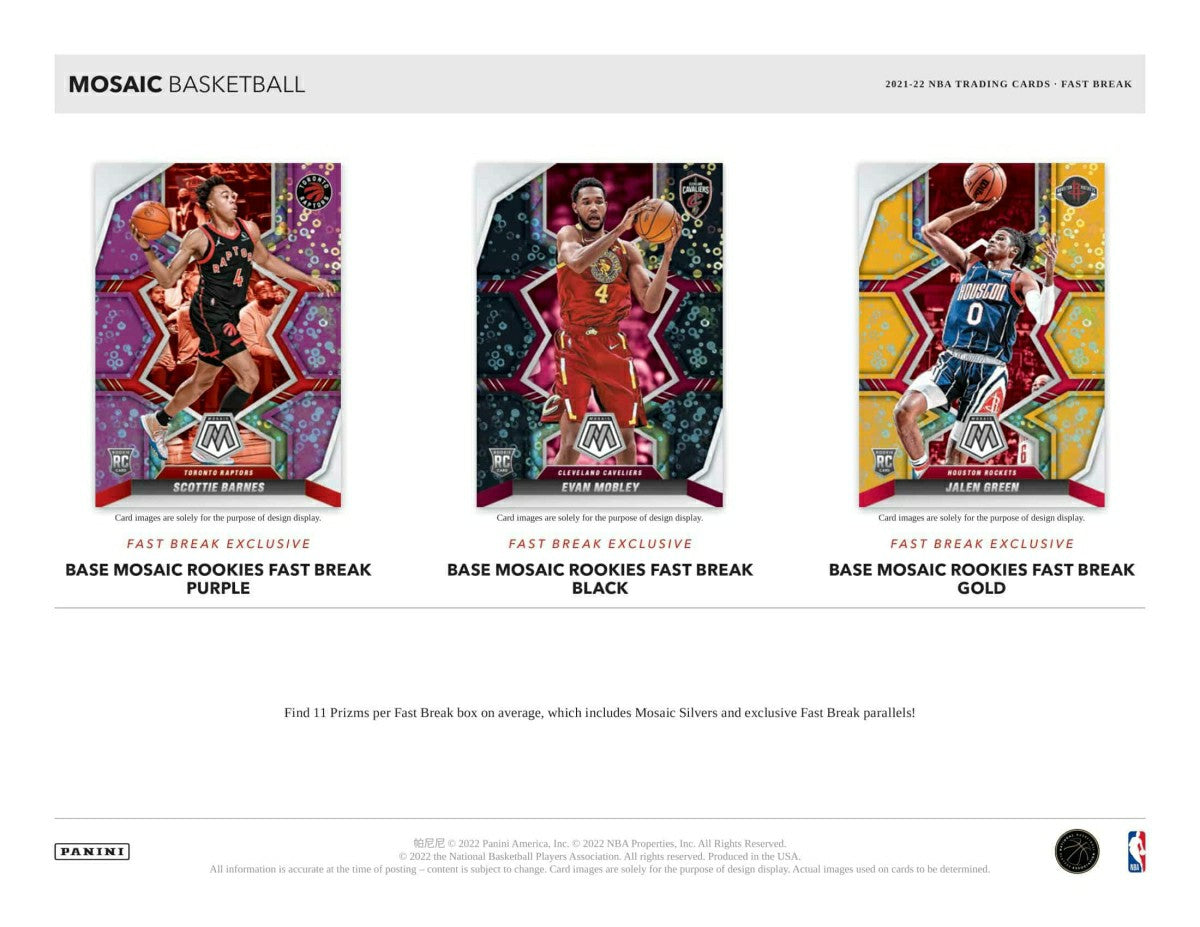 2021/22 Panini Mosaic Basketball NBA Fast Break Pack - Taass US