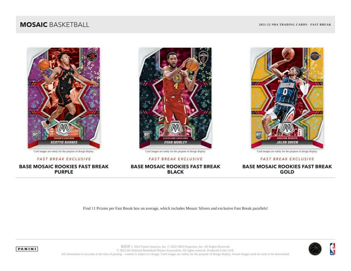 2021/22 Panini Mosaic Basketball NBA Fast Break Box - Taass on sale