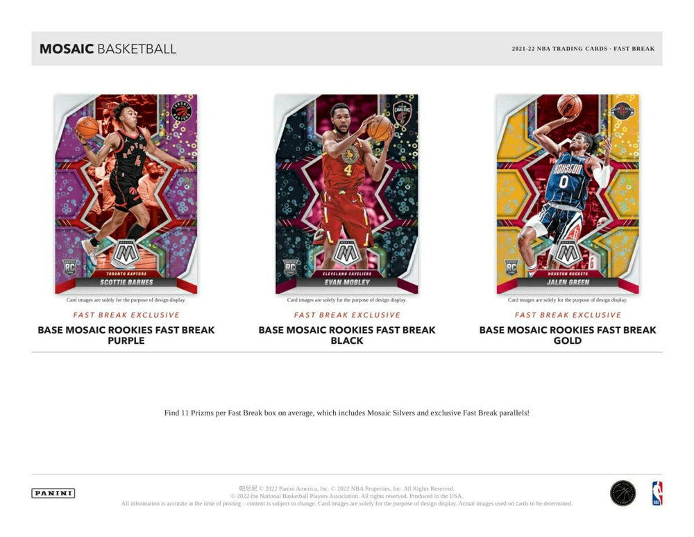 2021/22 Panini Mosaic Basketball NBA Fast Break Box - Taass on sale