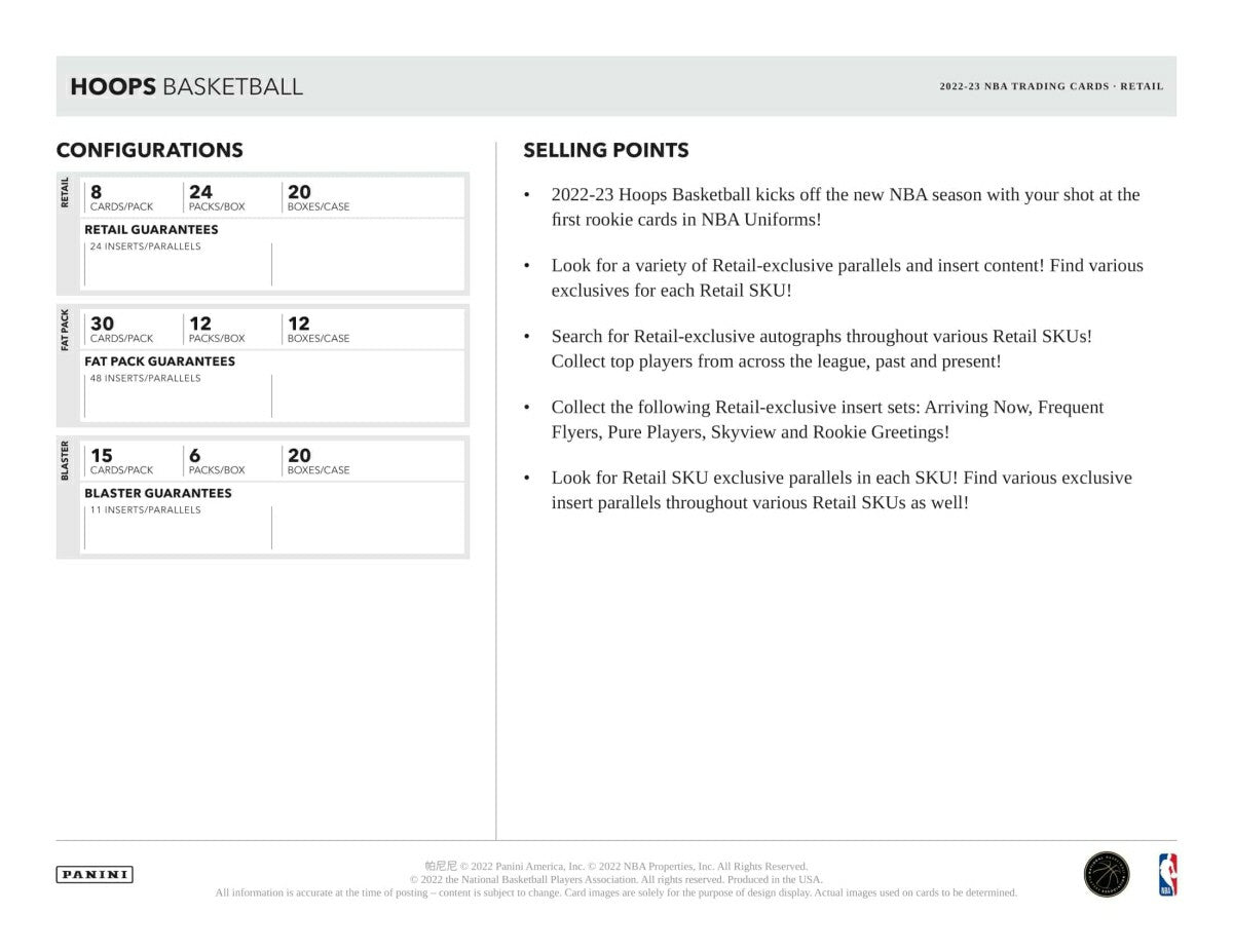 2022/23 Panini NBA Hoops Basketball Blaster Box - Taass for sale