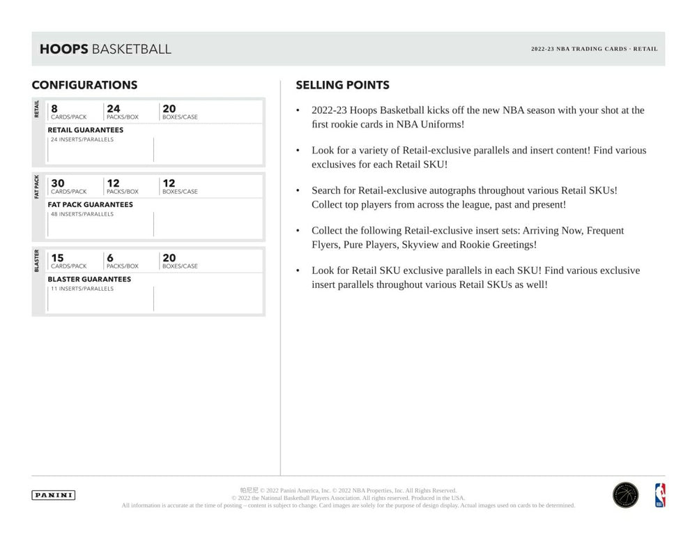 2022/23 Panini NBA Hoops Basketball Blaster Box - Taass for sale