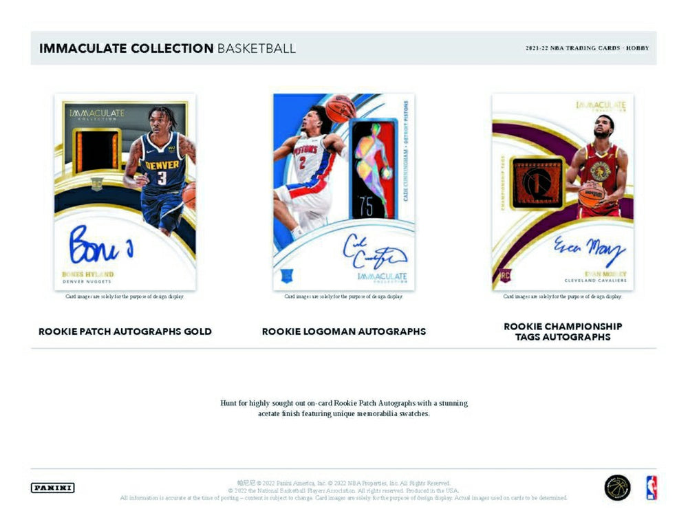 2021/22 Panini Immaculate Basketball NBA Hobby Box - Taass outlet